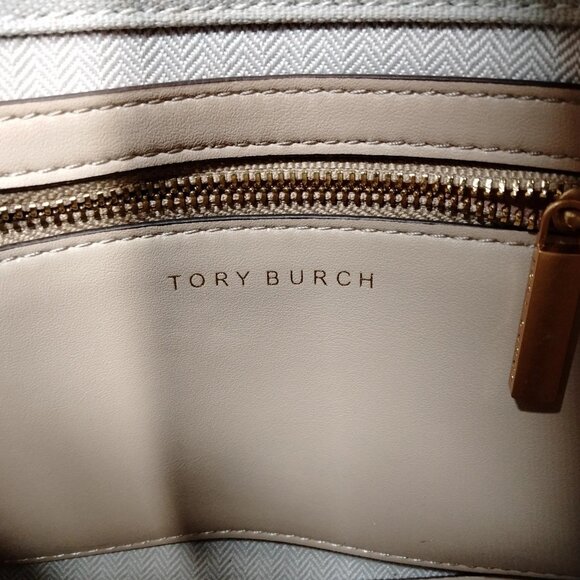 Authentic TORY BURCH Beige Leather Hand Bag mon364-111125 - Picture 15 of 16